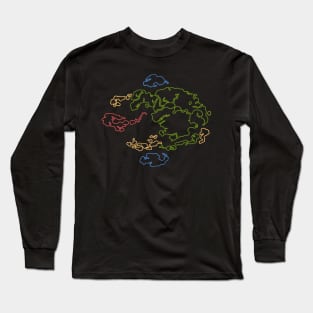 Avatar Map Neon Lines Long Sleeve T-Shirt